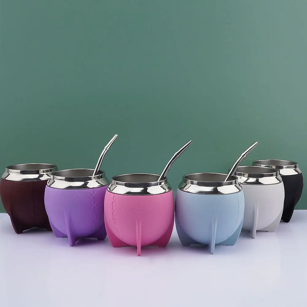 Luxury Leather Mate Cup With Bombilla - 261ml