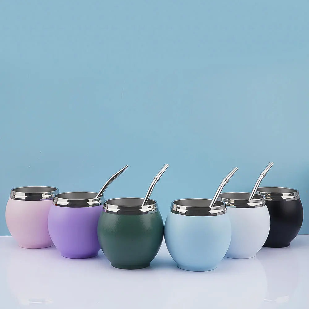 Luxury Leather Mate Cup With Bombilla - 261ml