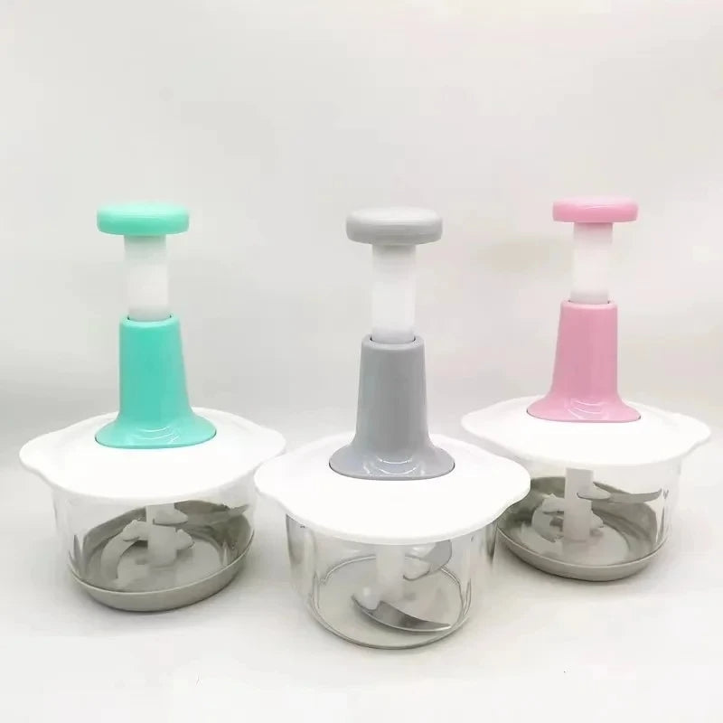 1.5L Manual Meat & Vegetable Chopper – Hand-Press Food Shredder & Grinder