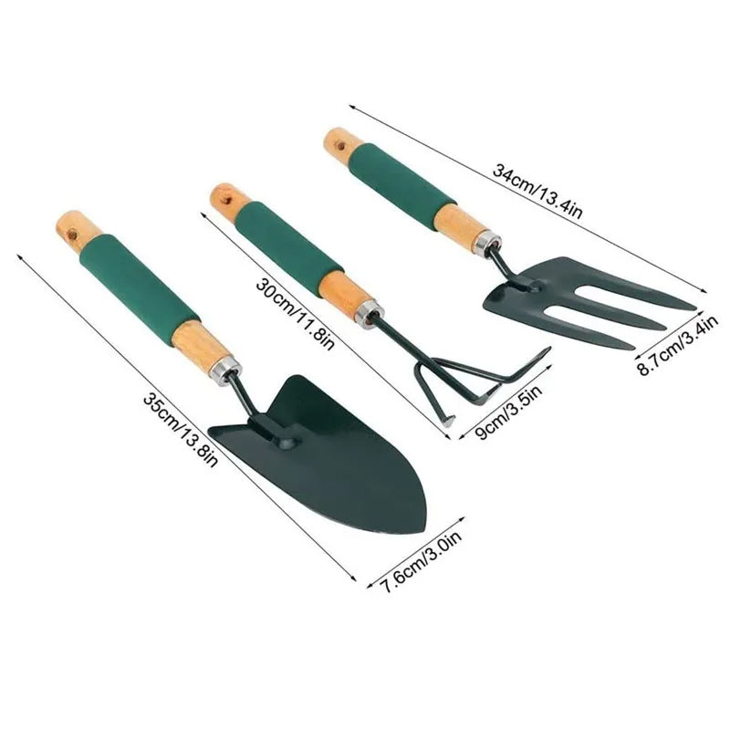 3-Piece Heavy-Duty Gardening Tool Set – Aluminum Alloy with Non-Slip Handles