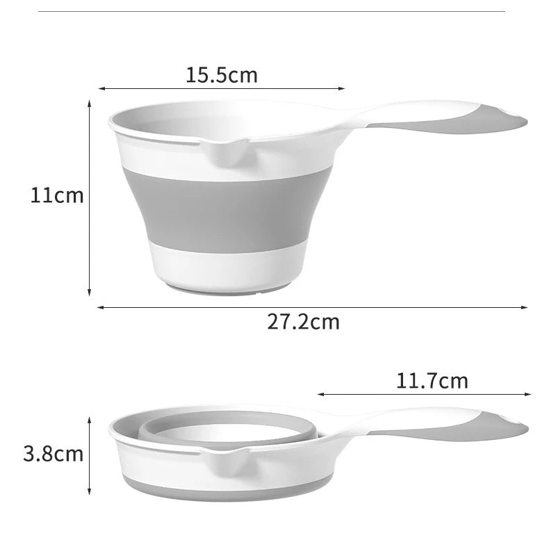 Portable Foldable Solid Wood Water Ladle With Drifting Cup