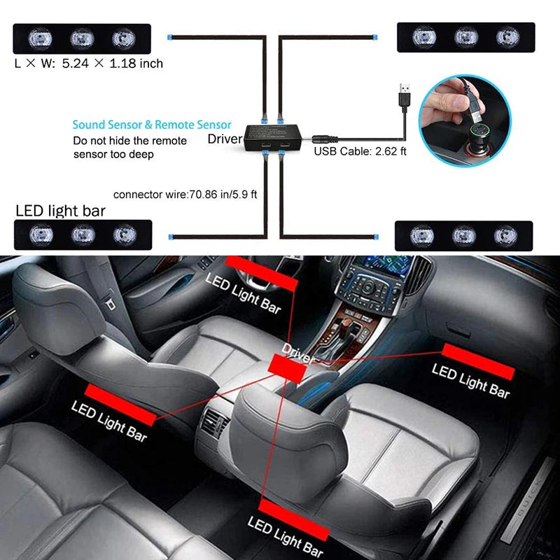 Car Foot Star LED Light