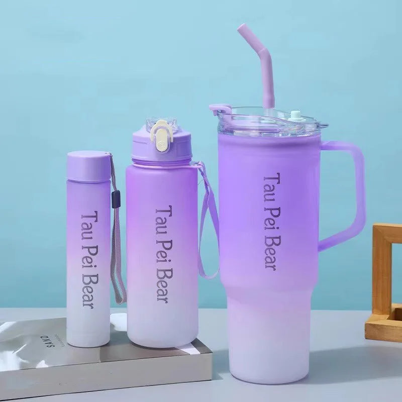Gradient Color Portable 3-in-1 Sports Water Bottle