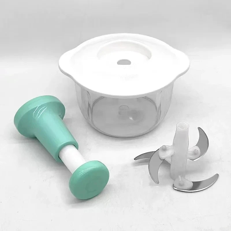 1.5L Manual Meat & Vegetable Chopper – Hand-Press Food Shredder & Grinder