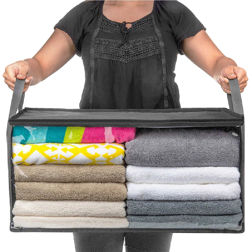 Non-Woven Large Storage Bag With Transparent Side