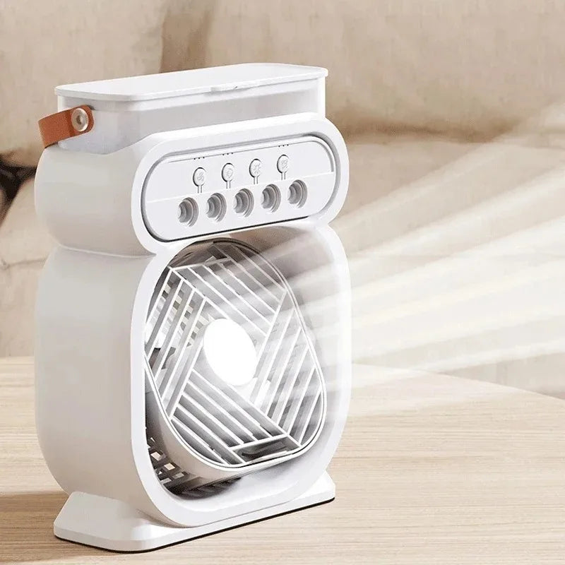 3-in-1 Mini Air Cooler – Portable Fan, Humidifier & LED Night Light for Home & Office