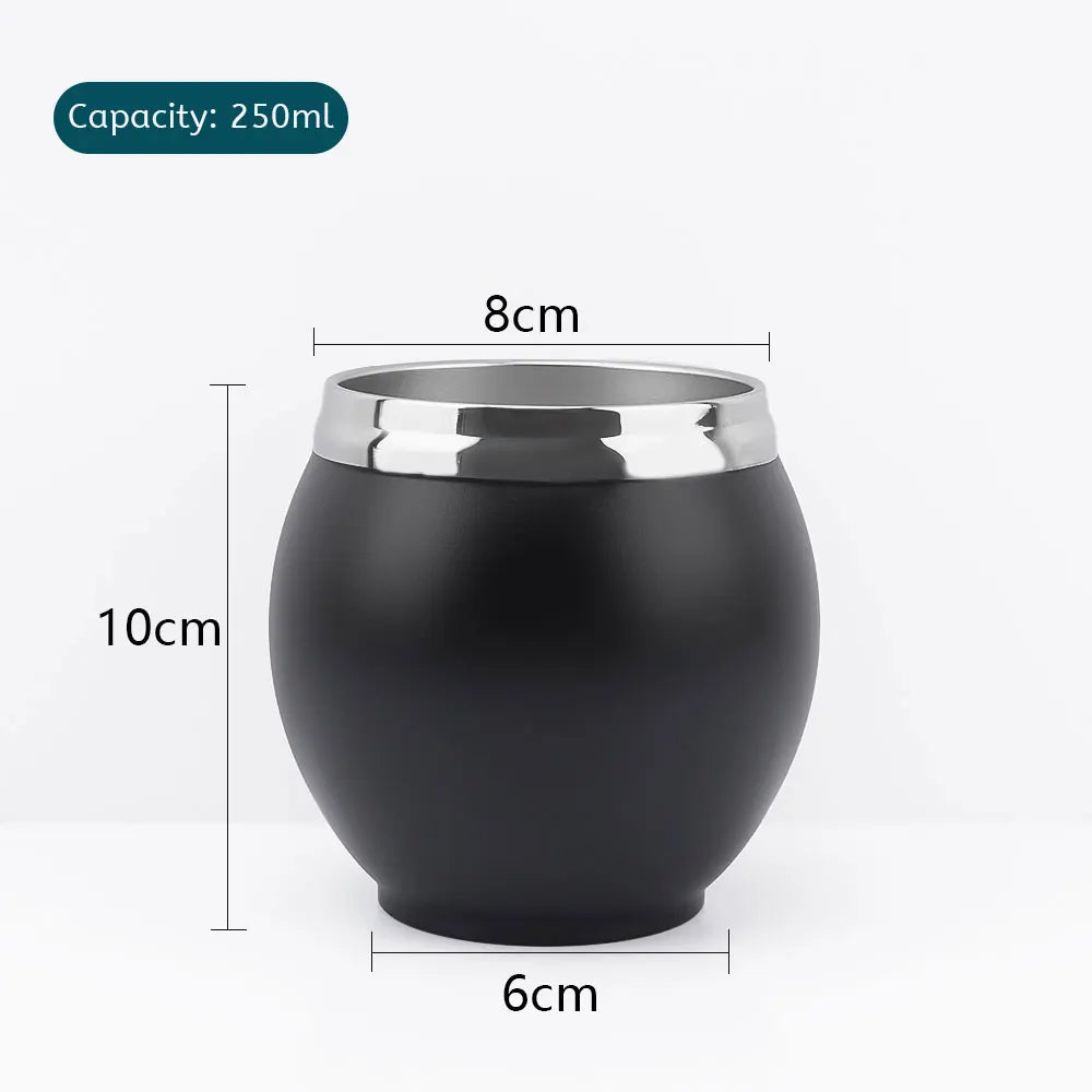 Luxury Leather Mate Cup With Bombilla - 261ml