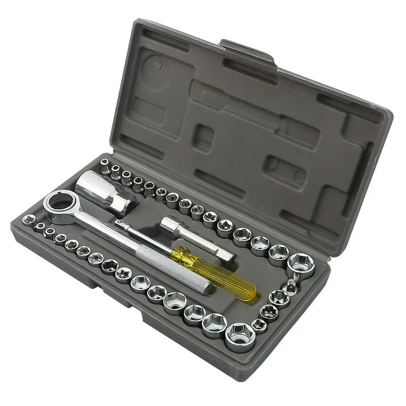 40-Piece Multi-Sleeve Ratchet Wrench & Socket Set ā Auto & Motorcycle Repair Tool Kit
