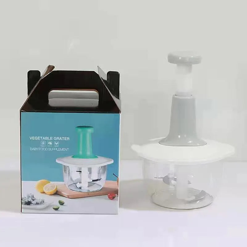 1.5L Manual Meat & Vegetable Chopper – Hand-Press Food Shredder & Grinder