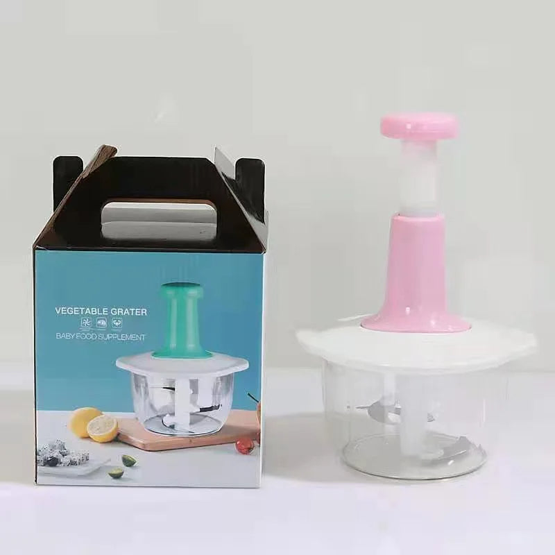 1.5L Manual Meat & Vegetable Chopper – Hand-Press Food Shredder & Grinder