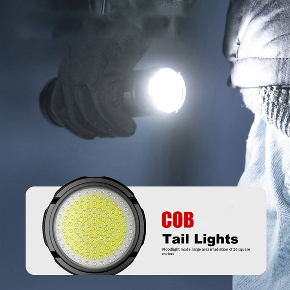 Zoomable Waterproof Rechargeable Laser LED Flashlight