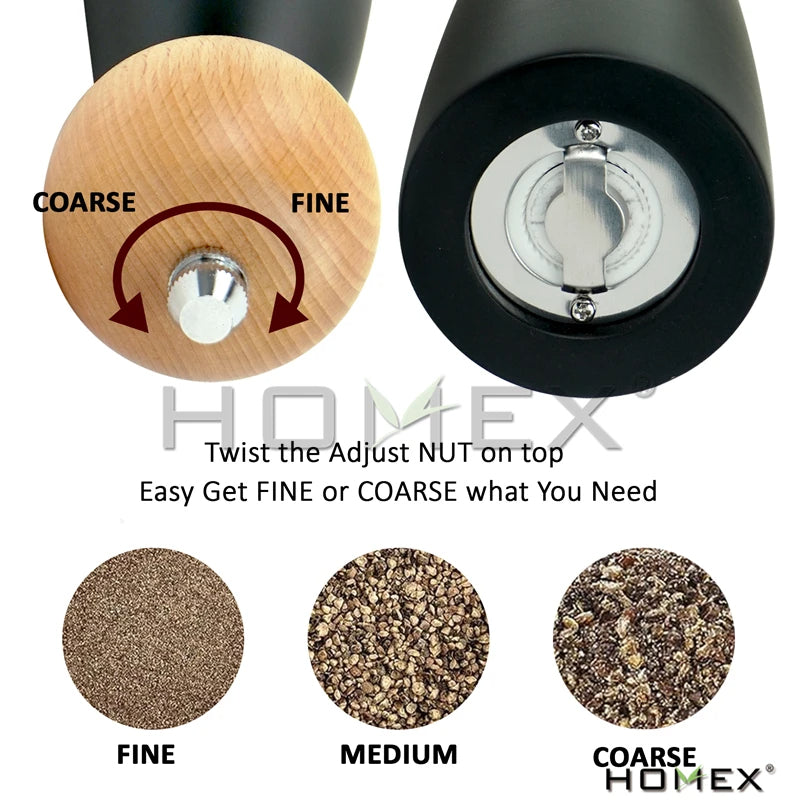 Modern Wooden Black Salt And Pepper Grinder
