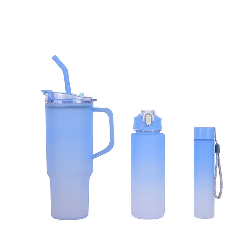 Gradient Color Portable 3-in-1 Sports Water Bottle