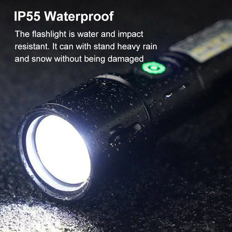 Aluminum Alloy COB Side Light – Rechargeable & Warning Flashlight