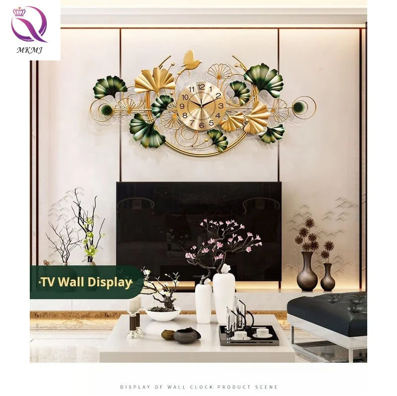 Modern Ginkgo Leaf Wall Clock