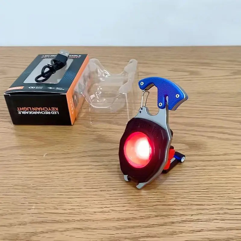 Mini COB LED Keychain Flashlight & Lighter – Rechargeable & Multi-Use