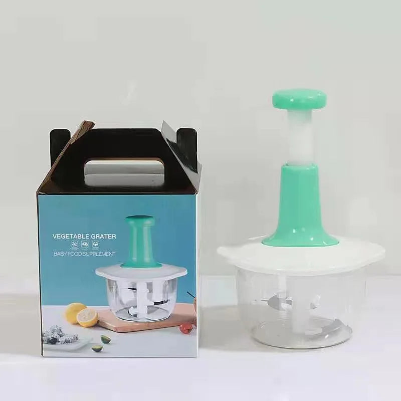 1.5L Manual Meat & Vegetable Chopper – Hand-Press Food Shredder & Grinder
