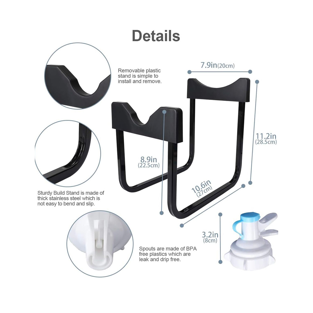 Metallic Water Bottle Stand With Tap - 30 × 20 cm