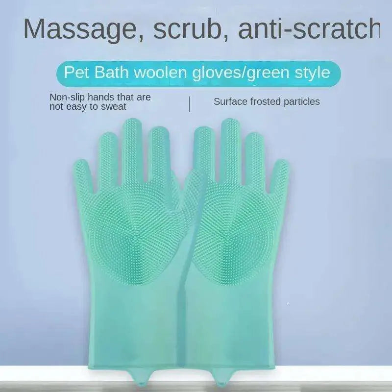 Multifunctional Silicone Spikes Gloves - Cleaning, Massage, Pets, Heats Protection