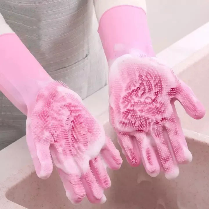 Multifunctional Silicone Spikes Gloves - Cleaning, Massage, Pets, Heats Protection
