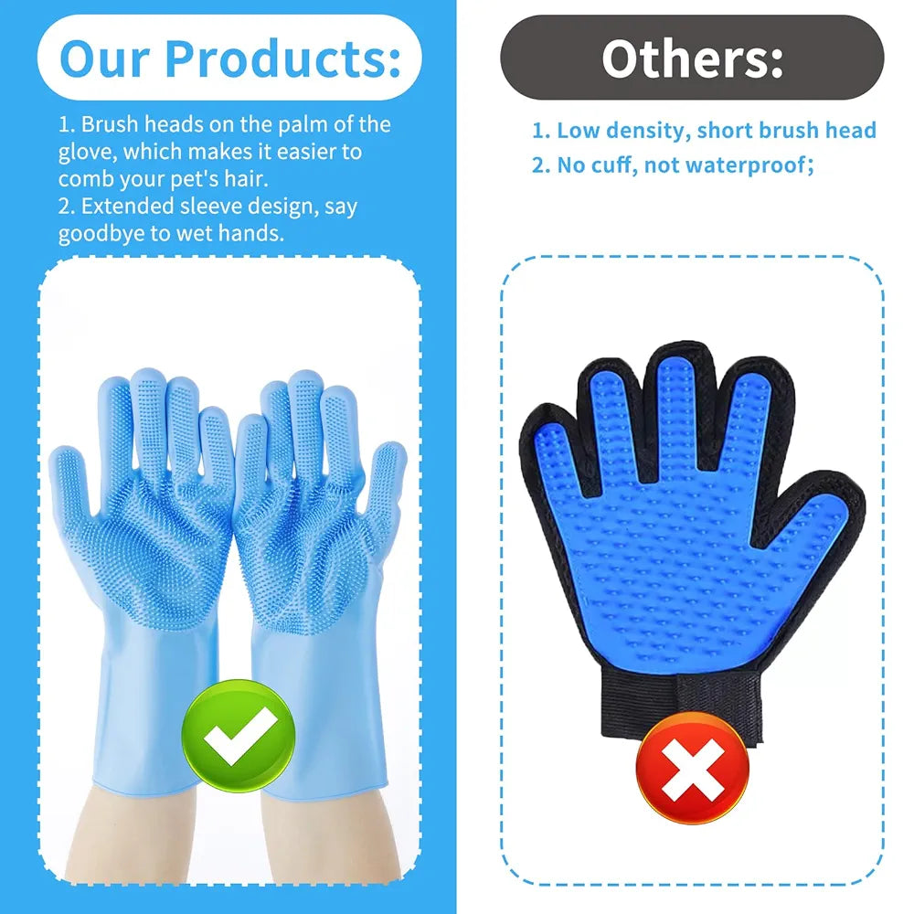 Multifunctional Silicone Spikes Gloves - Cleaning, Massage, Pets, Heats Protection