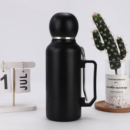 2-in-1 Yerba Mate Thermos – 1300ml Vacuum Insulated Bottle with Stainless Steel Cup & Bombilla