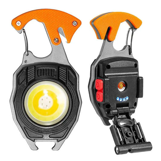 Mini COB LED Keychain Flashlight & Lighter – Rechargeable & Multi-Use
