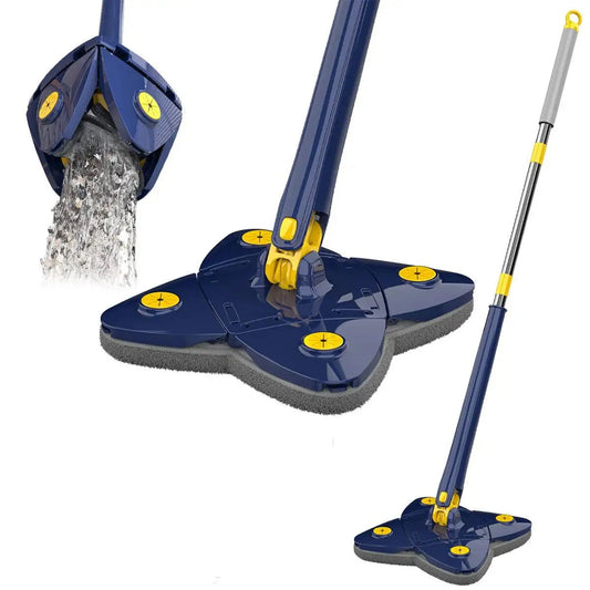 360° Rotating Clover-Shaped Self-Squeeze Mop – Adjustable Microfiber Floor Cleaner