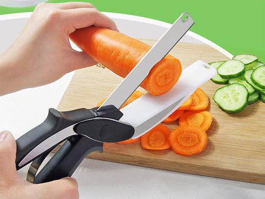 Clever Cutter – 2-in-1 Knife & Cutting Board | Vegetable Chopper مقص تقطيع الخضار