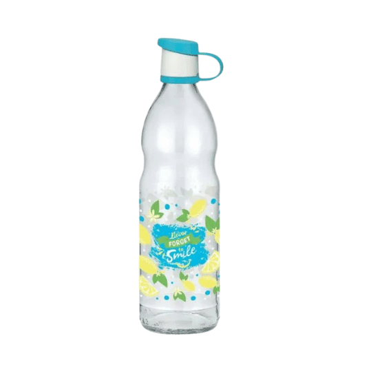 Decorated Glass Bottle - 1 Liter