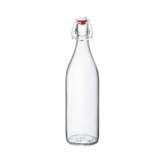 Round Glass Bottle With Flip-top Airtight Lid - 500ml